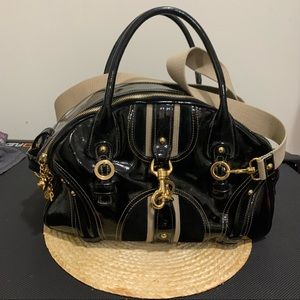 Juicy Couture Classy Pet PatentLeather TravelShoulder BagCarrier WithPaddedFoam